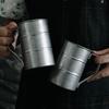 13Oz Industrial Style Beer Mugs with Handle, 304 Stainless Steel Tankard Stein, Cups for Coffee Milk Tea