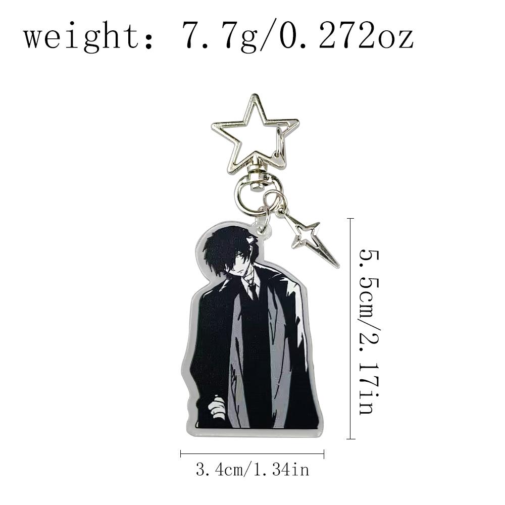 Anime BSD Dazai Osamu and Chuuay Keychain Bungou Stray Dogs Soukoku Inspiration Acrylic Keychain Backbag Keychain Pendant Gifts