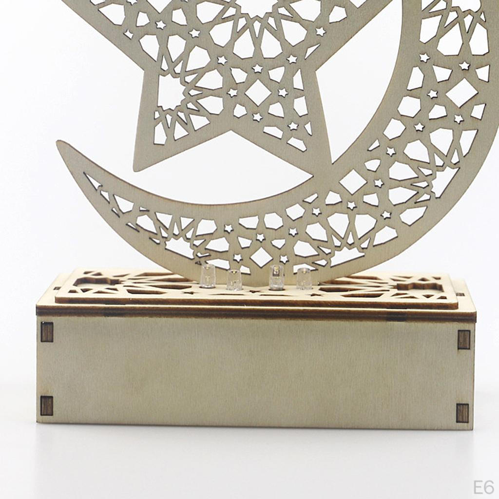 Elegant Wooden Eid Mubarak Ramadan Ornament with S