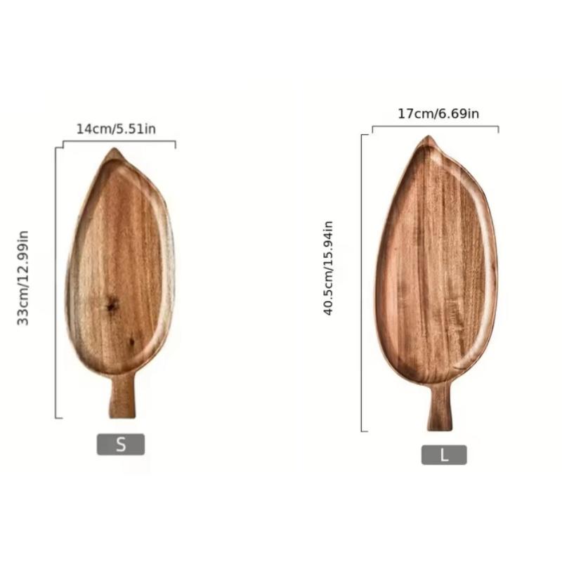 1/2pcs tray solid wood leaf shaped afternoon tea tray wooden steak sushi grilled meat food tray tableware wooden waterproof
