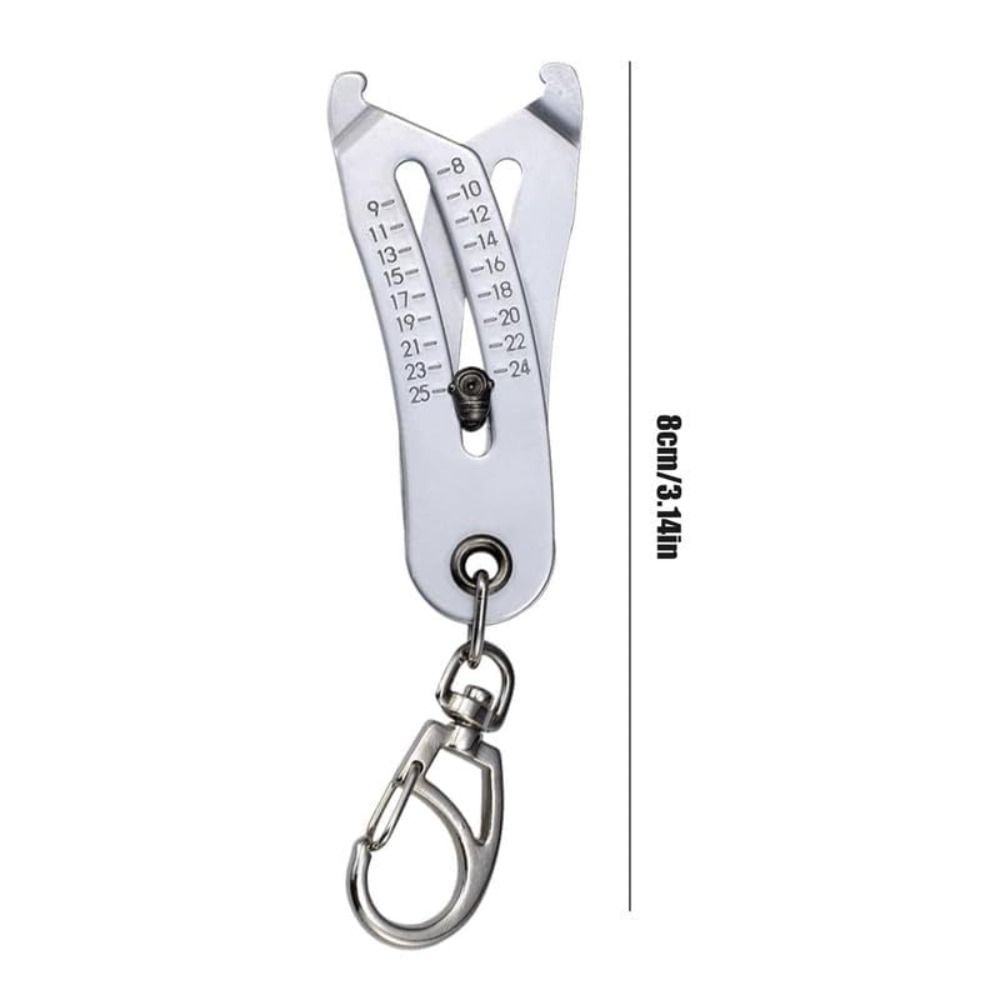 Precise Thread Size Checker Keychain Large Opening Adjustable Bolt Size Finder Keychain Two Sizes Lightweight
