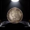 Antique Brass Coin Replica With Silver Plating For Vintage Collectors And Home Decor