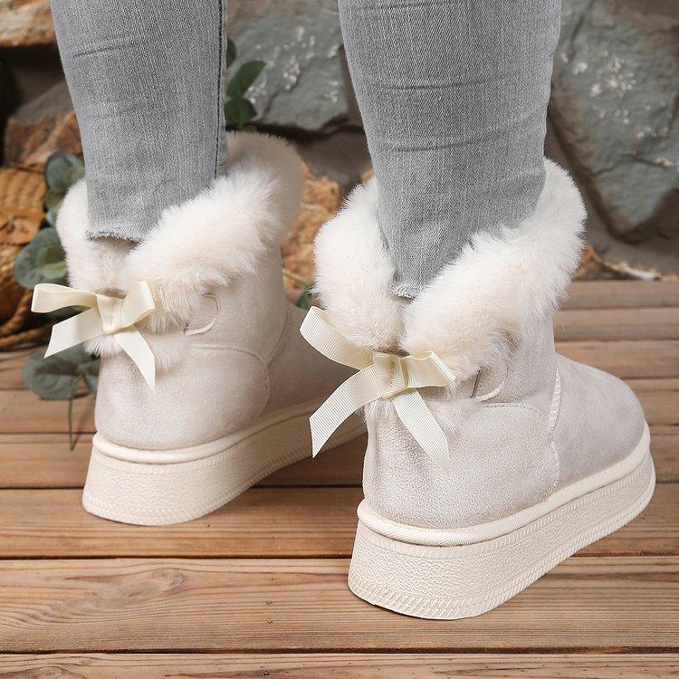 Nouvelles bottes de neige épaisses à semelles épaisses en velours pour femmes européennes et américaines, serviette chaude grande taille, bottines courtes, chaussures en coton pour femmes