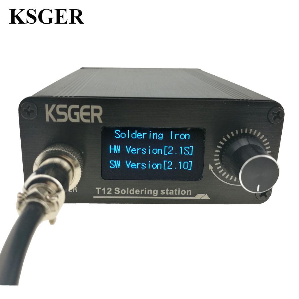 KSGER T12 Soldering Station OLED Adjustable Temp STM32 V2.1S with Electric Soldering Iron Tip Heating Core