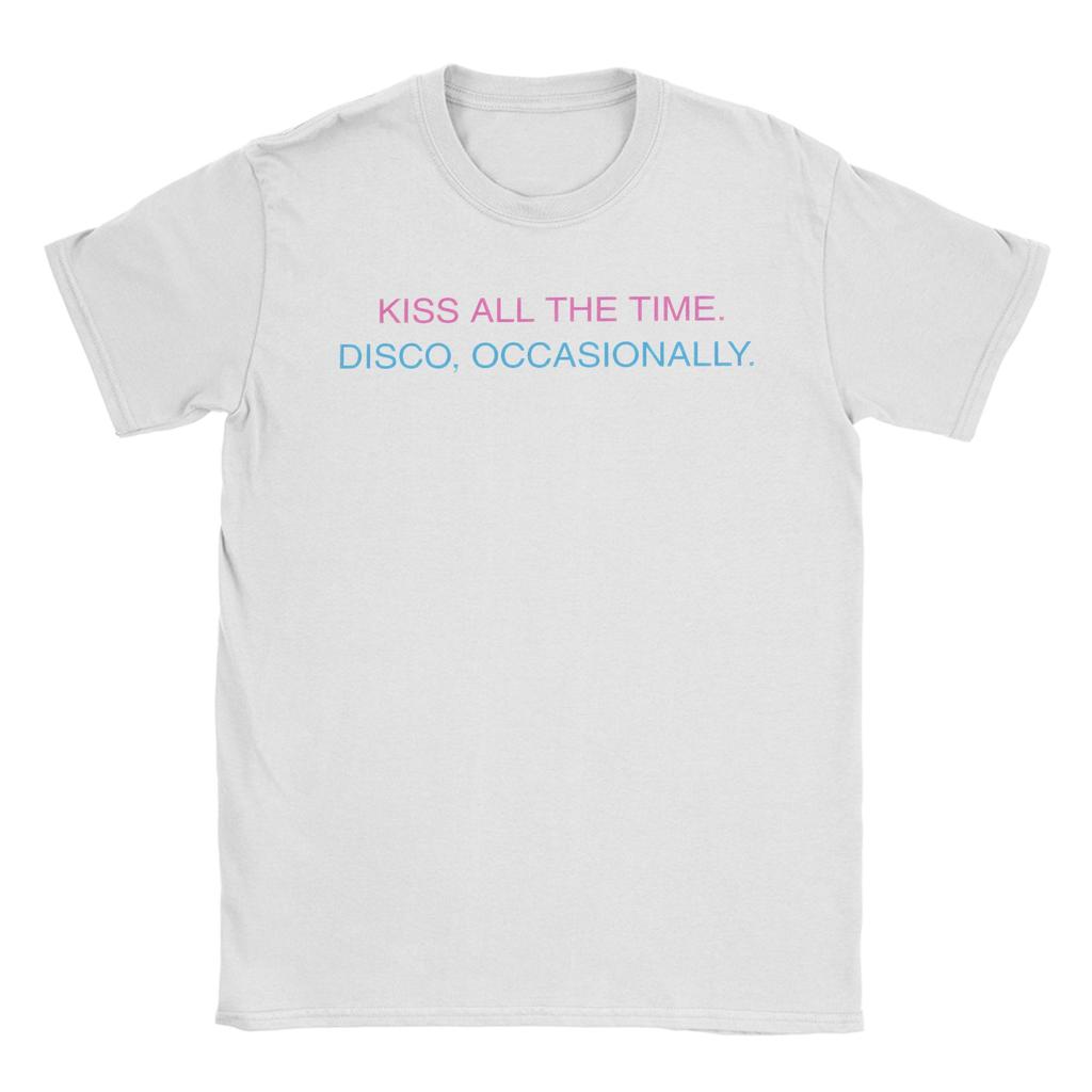 Kiss All The Time Disco T Shirt For Unisex Unisex Cotton Novelty TShirt Crewneck Harrys Music Styles Tee Shirt Short Sleeve Summer