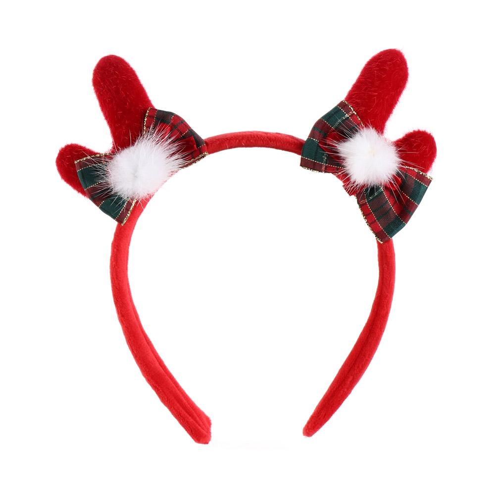 Trendy Plush Bowknot Hair Hoop Korean Style Head Wrap Christmas Hairband Elk Photo Props Christmas Headband Kids