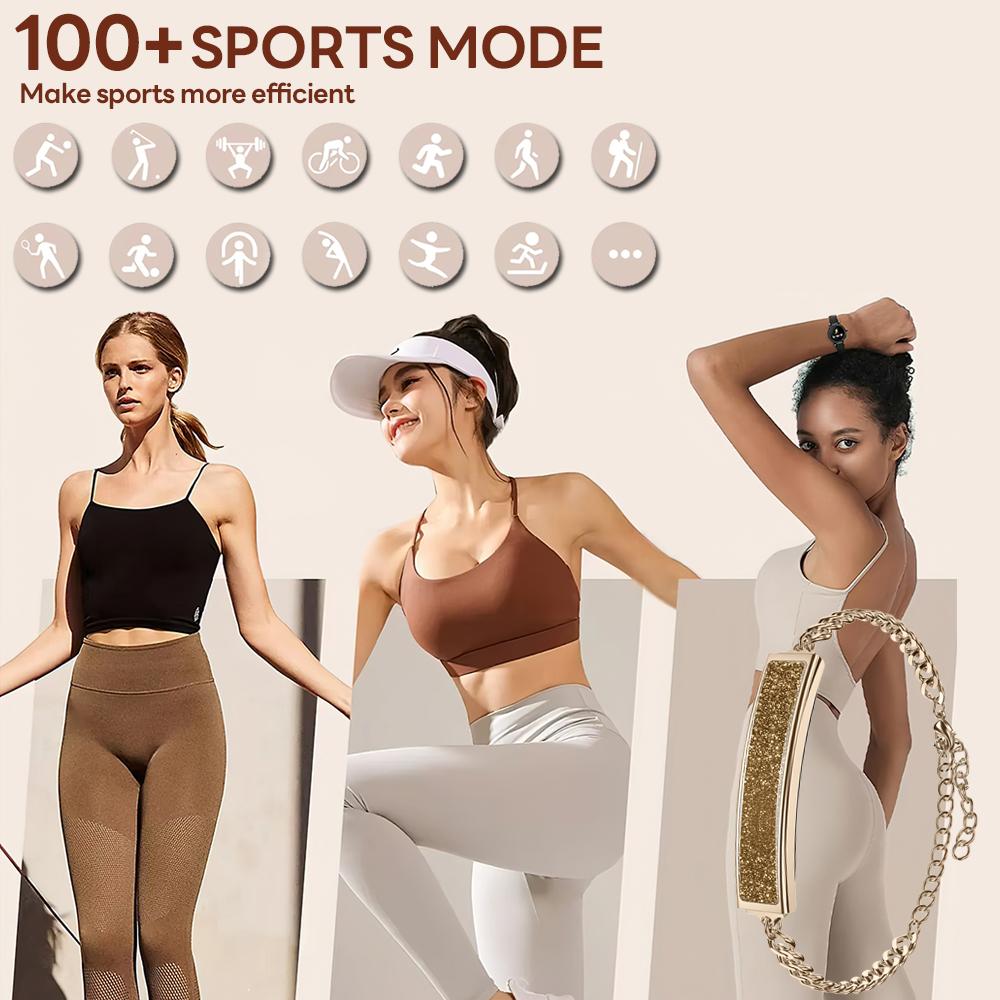 Neues Mode Damen Smart Armband 5ATM Wasserdicht Damen Gesundheit Herzfrequenz Blutsauerstoff Sport Smart Armband Globale Version
