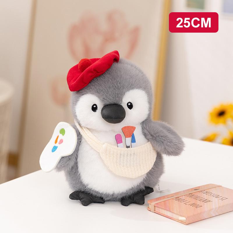 Non-Toxic 25/35Cm Cute Chubby Penguin Plush Toy Chef Painter Plushies Stuffed Animal Deer Doll Children Christmas Valentine Day Children Gifts