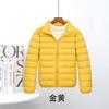 Autumn and winter new down jackets for women's light and thin stand-up collars, short styles, fattened and enlarged size white duck down.