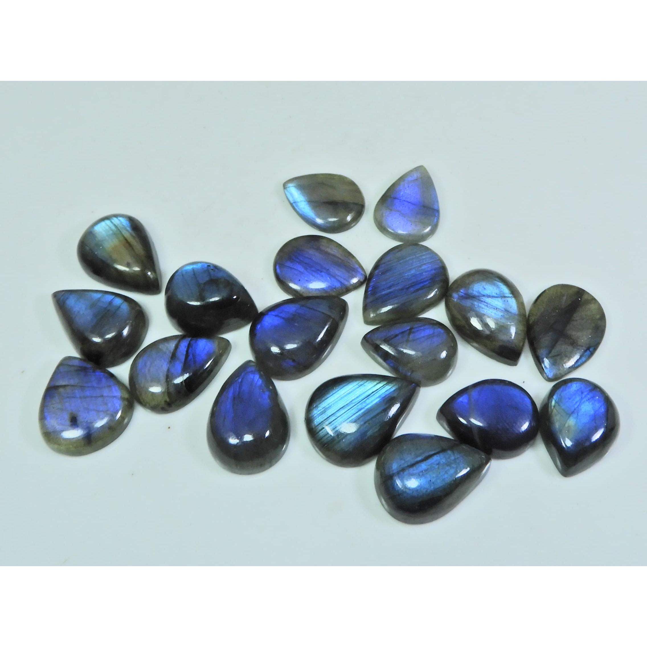 

12X16-13X18MM Natural Blue Labradorite Pear Cabochon Gemstone 18Pcs Lot SY-311
