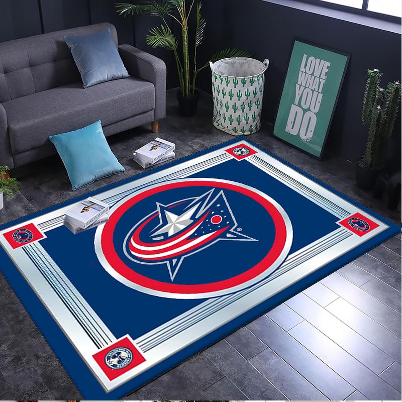 Blue Jackets Rug Area rug for Livingroom, Bedroom, Palyroom, Chair Rug, Office Rug, Floor mat, Large Size Fan Christmas Birthday gift