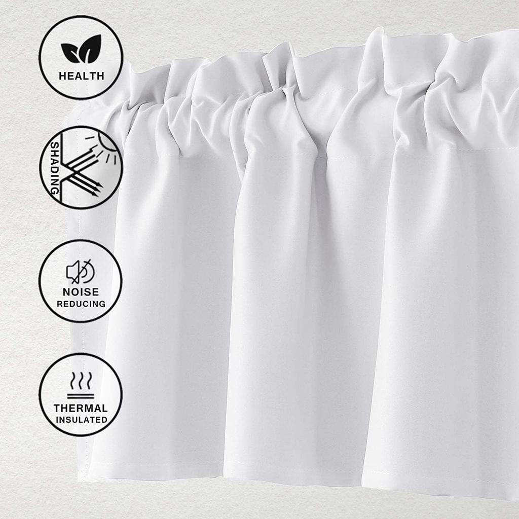 1 Panel Valance Curtains for Kitchen Rod Pocket Room Darkening Small Privacy Window Curtain for Kitchen Bathroom Bedroom Decor