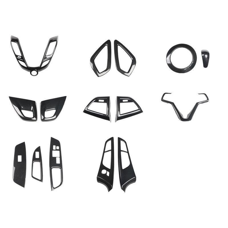3D Carbon Fiber Peach Wood Stickers for 2011-2016 Veloster Interior Upgrade