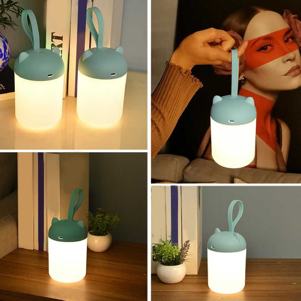 Nursery Night Light Portable LED Touch Bedside Lamp USB Rechargeable Stepless Dimming Eye Caring Camping Tent Lantern 1200mAh for Indoor Outdoor