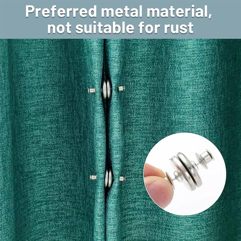 Metal Magnetic Curtain Button Holder Detachable Window Screen Close Magnet Buckle Lightproof Room Curtain Closure Clip