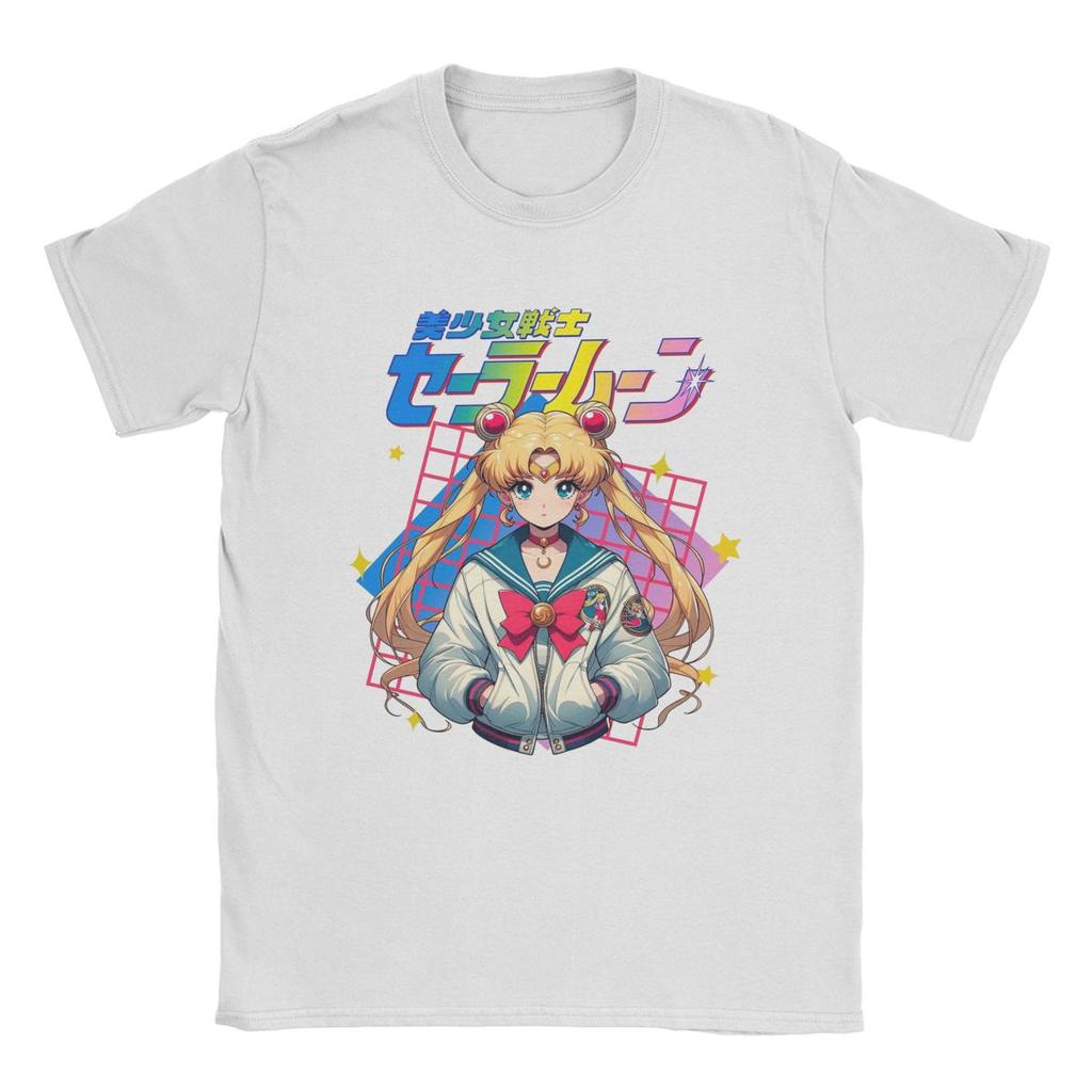 Die Mondkrieger Sailor T-Shirts Herren Reine Baumwolle Freizeit T-Shirts O-Ausschnitt T-Shirts Kurzarm Tops Grafik