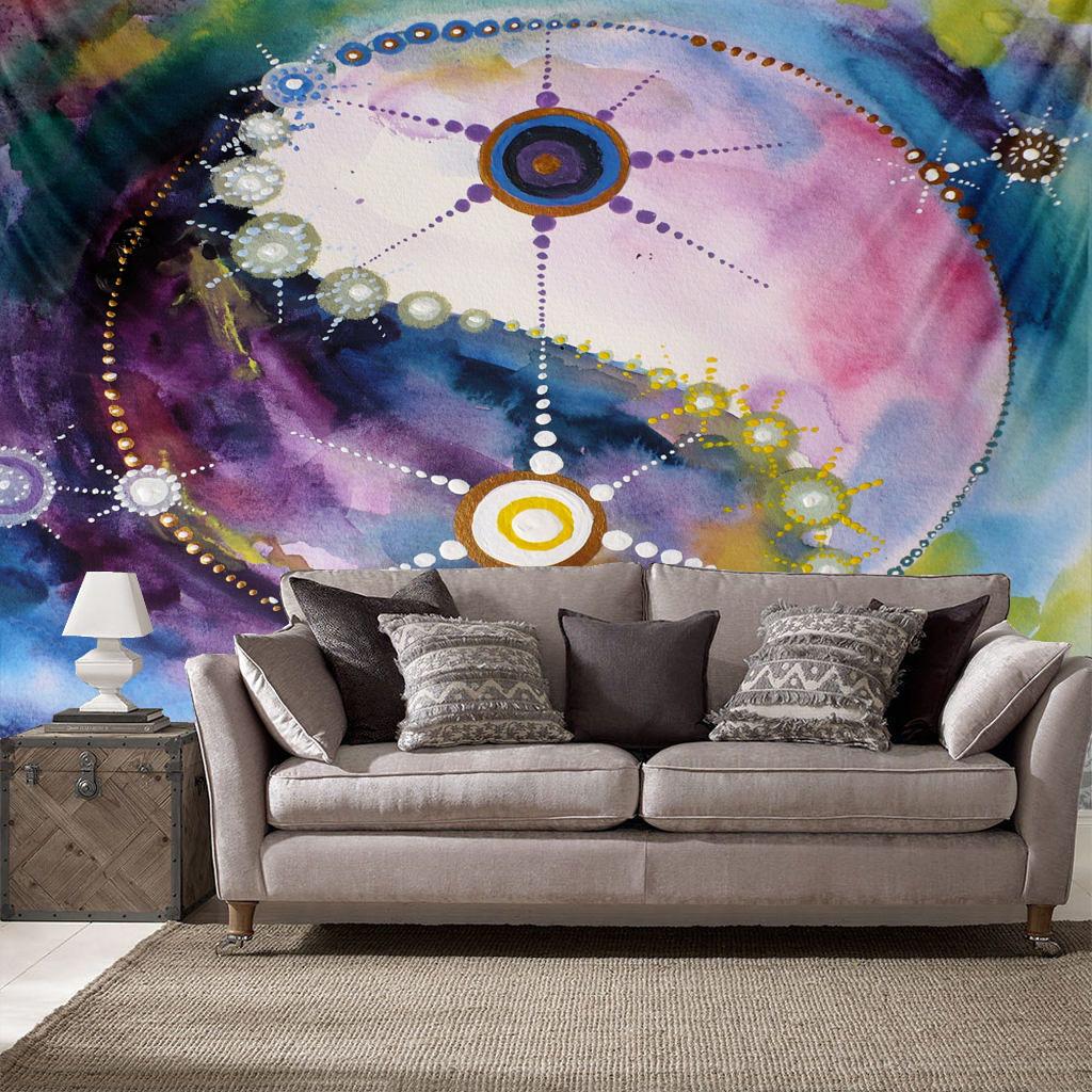 Черно-белый гобелен Инь Ян Мандала — фото 6