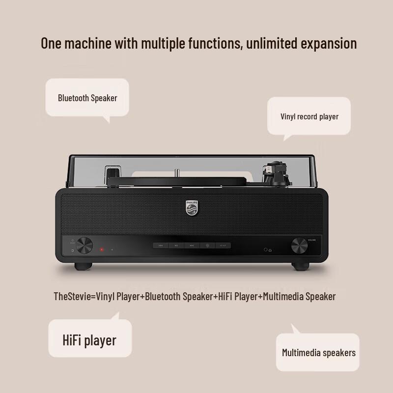 Philips TAV3000B Retro Bluetooth Vinyl Record Player