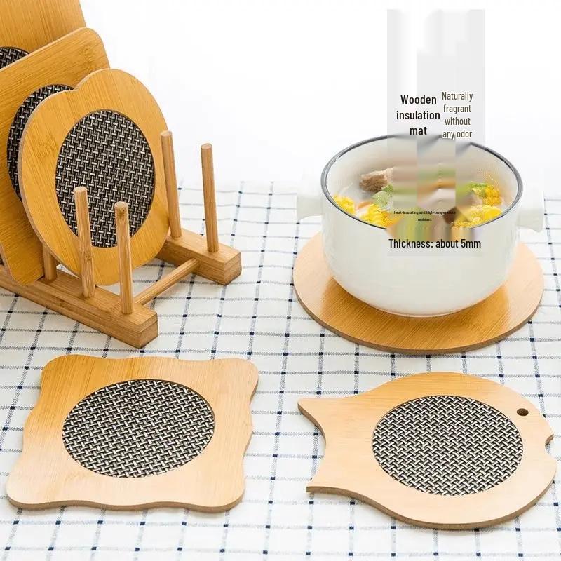 Bamboo Fiber Insulated Table Mat & Coaster - Anti-Scald Pot Pad
