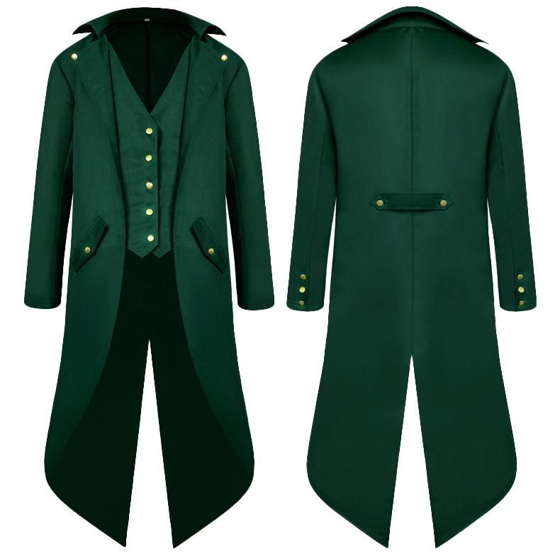 Men's Medieval Retro Swallowtail Coat - European & American Punk Style