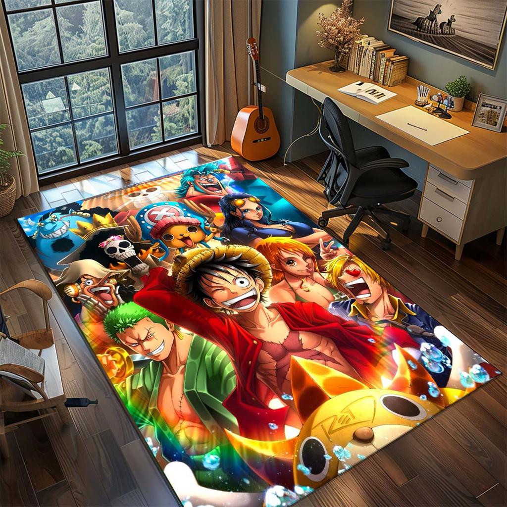 One Piece Anime Rug Carpet Large Area Rug Non Slip Washable Floor Mat Gamer Room Bedroom Home Decor -QJY