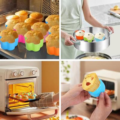 8Pcs Silicone Lunch Box Dividers For Children Kids School Food Dividers For Bento Box Silicone Cupcake Liners Mold Baking Tools
