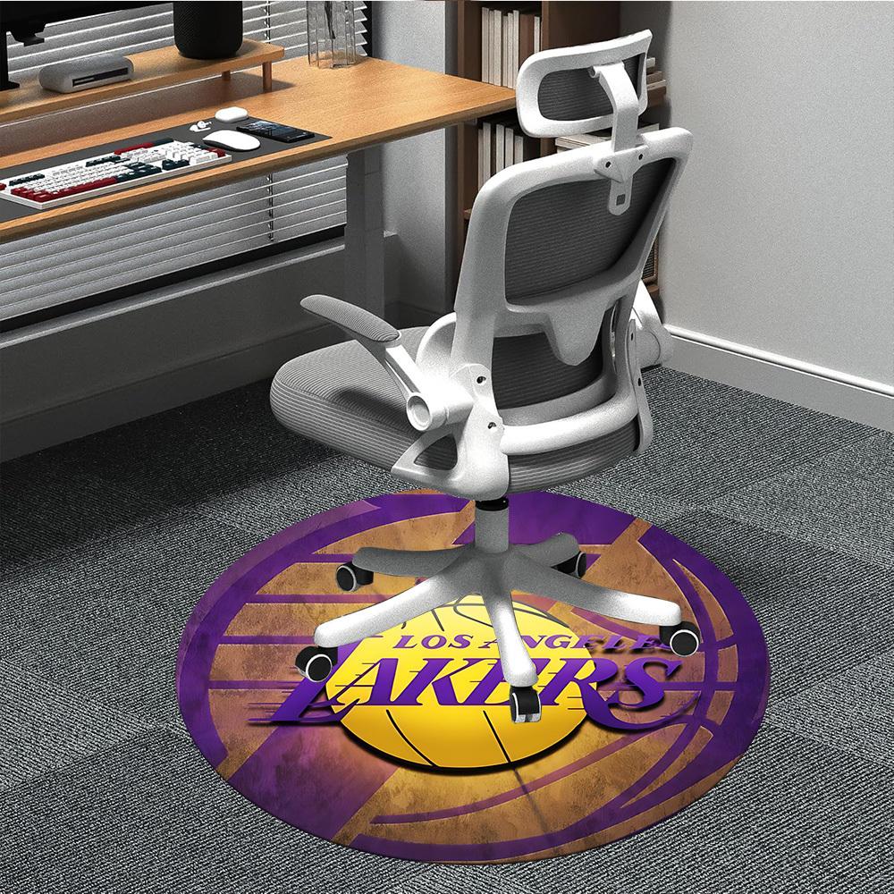 1pc Basketball Lakers Office Round Area Rug,  Under Office Chairs Bedroom Living Room Home Decor a0926190