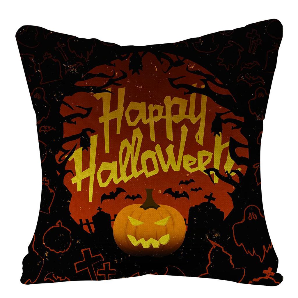 New Halloween Pumpkin Festival Linen Pillow Cover Home Festive Sofa Pillow Cover Premium Durable Quality Useful