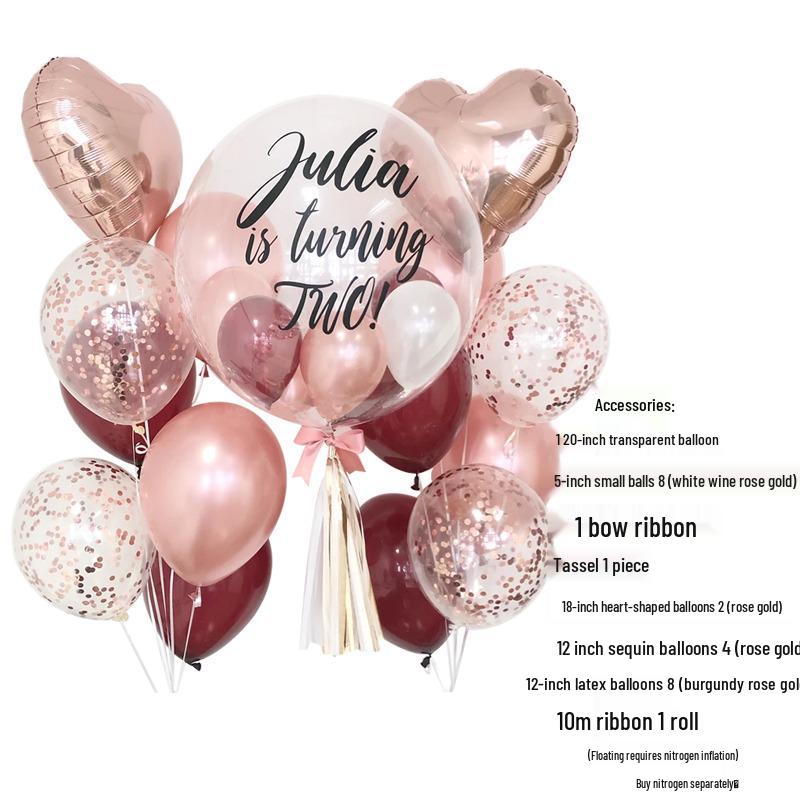 Creative Transparent Bobo Ball Holiday Balloon Set for Kids' First Birthday Party