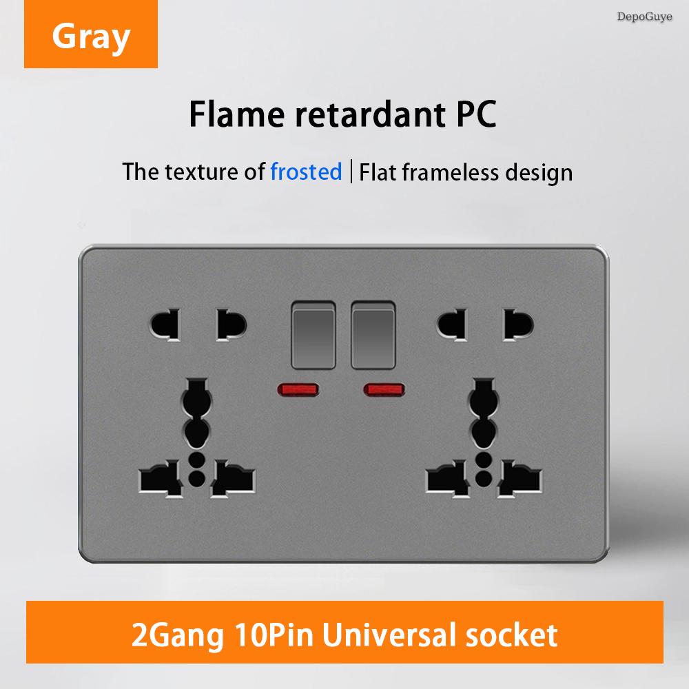 18W Type-C Plug Quick Charging Universal 5-pin Dual Power Socket,UK Standard 13A Wall Socket with DC 5V 3.1A Type-c USB Charger
