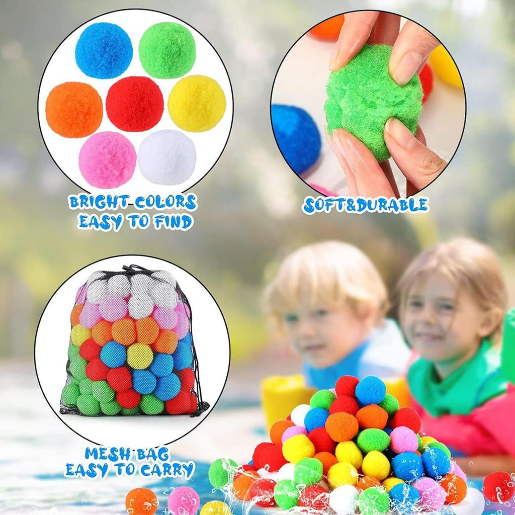 30 Stück 5 cm wiederverwendbare Wasserschwammbälle, schnell saugend, weiche Planschbecken-Spielzeuge, umweltfreundliche Sommer-Wasserspiele für Kinder und Erwachsene, Strand