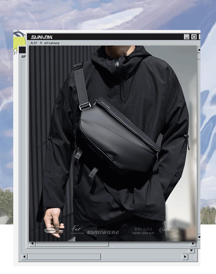 Trendy Men's Waterproof Commuting & Cycling Chest Bag with Large Capacity