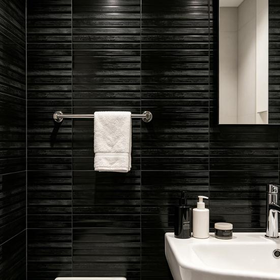 2 Pcs Peel And Wood Grating Stripe Stick Backsplash Tile Self-Adhesive Wallpaper Faux