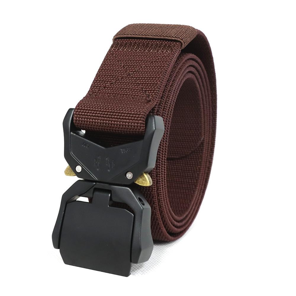 Double Quick Release Alloy Buckle Nylon Waistband Men's Belt