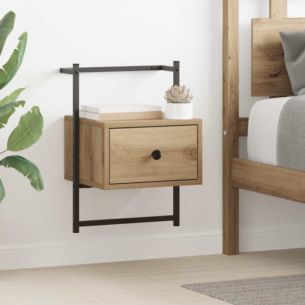 Nightstand Set of 2 Artisan Oak Finish 35 X 30 X 51 Cm Engineered Wood