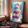 Pearl Painting DIY Kit Winter Snowman Frameless Handmade Bead Canvas Art Creative Leisure Craft for Bedroom Living Room Decor