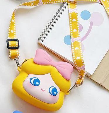 Wallet Cute Cute Kawaii Princess Crossbody Bag Silicone Coin Purse Waterproof Shoulder Bag Cartoon Wallet For Teen Girls Women