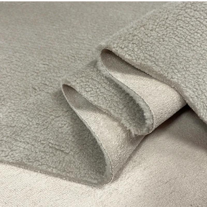 Tessuto Composito Suede e Lana d'Agnello Spesso 50x150cm Caldo per l'Inverno Cappotto Abbigliamento da Motociclista Giacca a Vento Tessuto alla Moda per Cucito