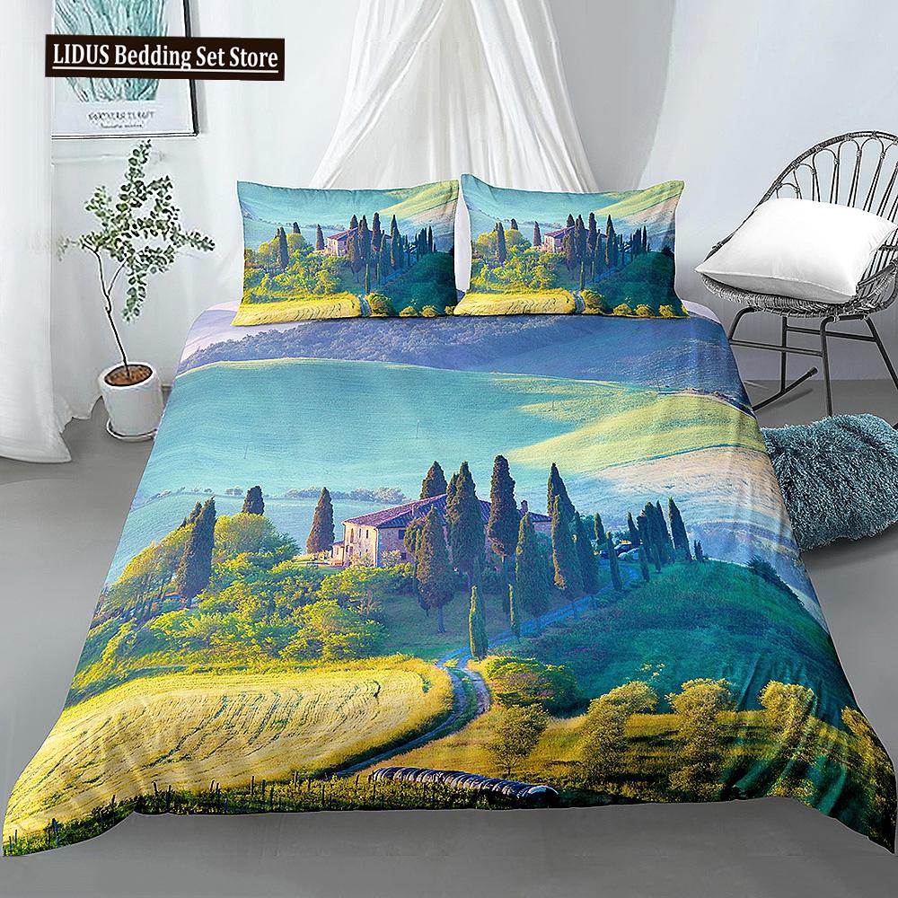 Beautiful Scenic Duvet Cover Set 3D Print Landscape Bedding Set Polyester Comforter Cover With Pillowcases For Kids Men Women