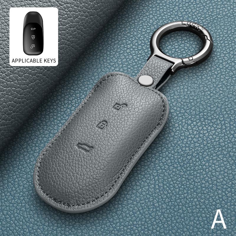 Capa de Couro para Chaveiro de Chave Inteligente de Carro Para Leading Ideal One Li Auto L9 Para Li Lixiang L7 L8 Acessórios de Chaveiro