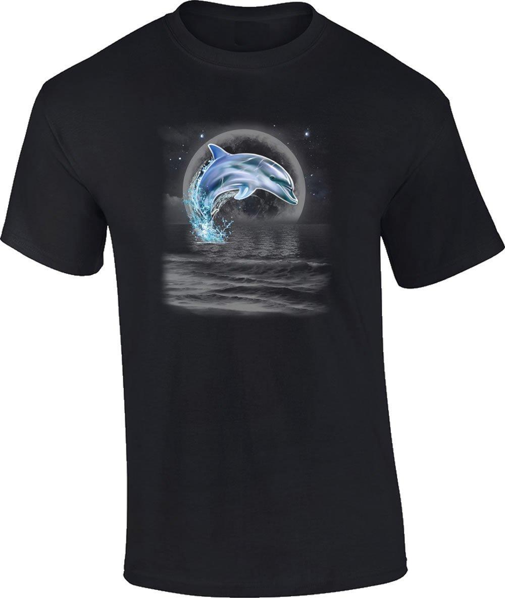 Dolphin Wilderness Ocean Moon T-Shirt XXXL