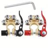 2pcs Heavy Duty Brass Battery Terminal Connectors - 4-Way Quick Disconnect for Cars, Trucks & Boats