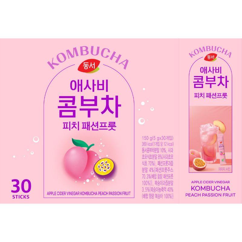 Dongsuh Apple Cider Vinegar Kombucha Peach Passion Fruit 5g X 30 Sticks