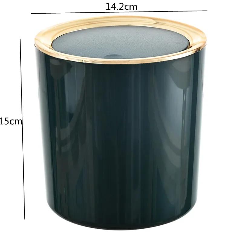 

Small Round Plastic Trash Can Wastebasket Garbage Container Bin with Swing Top Lid Garbage Bucket for Bathrooms Kitchens Drop as shown темно-зелений колір