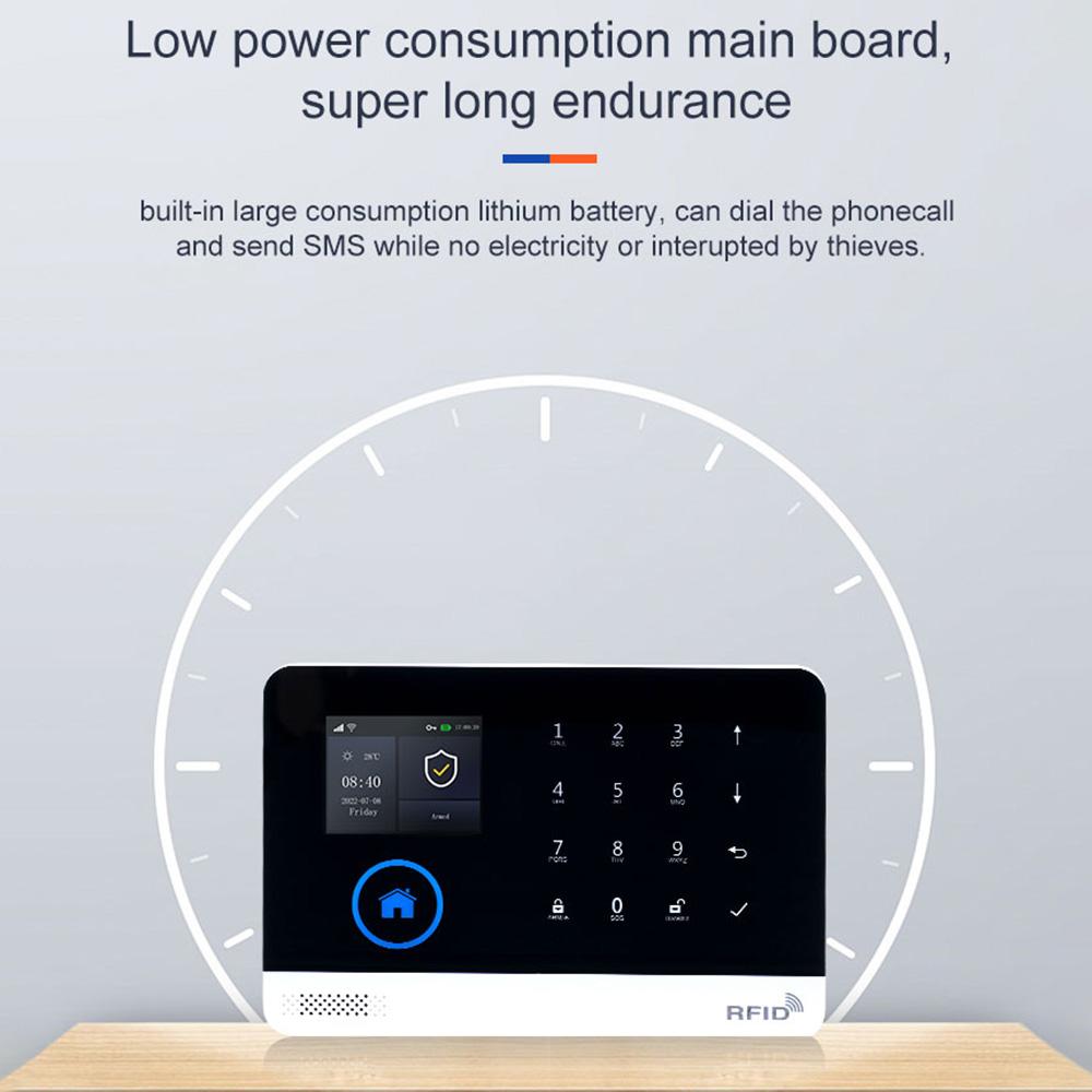 2G WiFi Wireless Home Alarm System TY APP 2.4-inch TFT Color Screen Rechargeable  Alarm Panel SOS