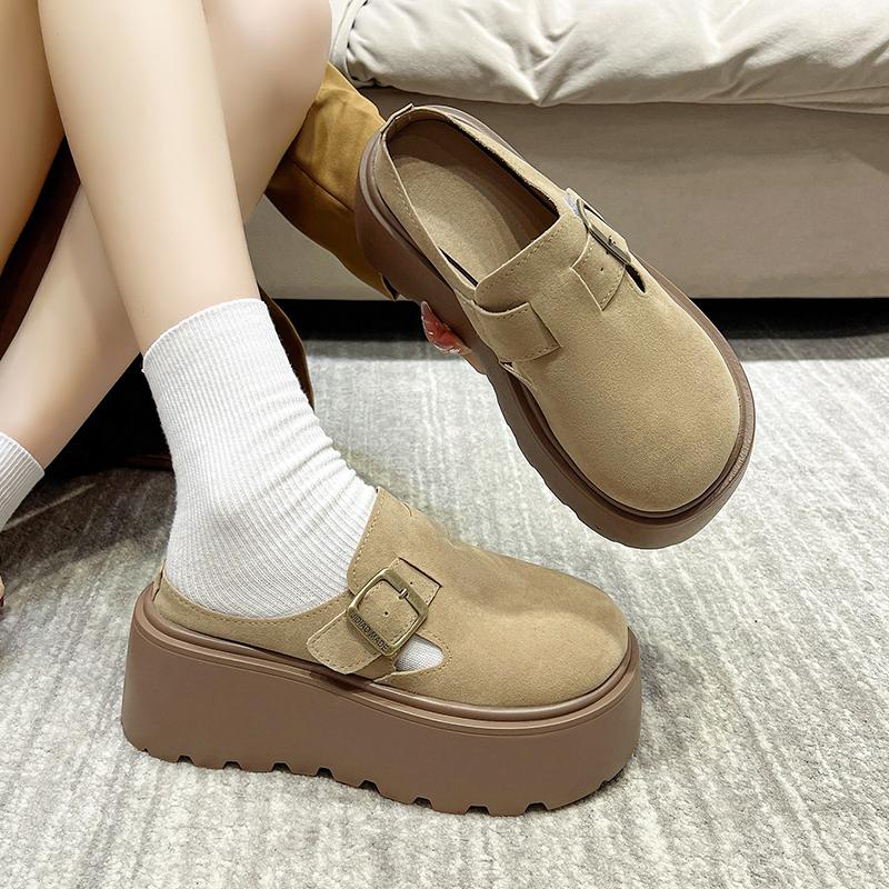 Fashion 2025 New Suede Thick Platform Boots Designer Slipper Casual Flats Slide Female Walking Fashion Loafers Winter Ankle Boots Women