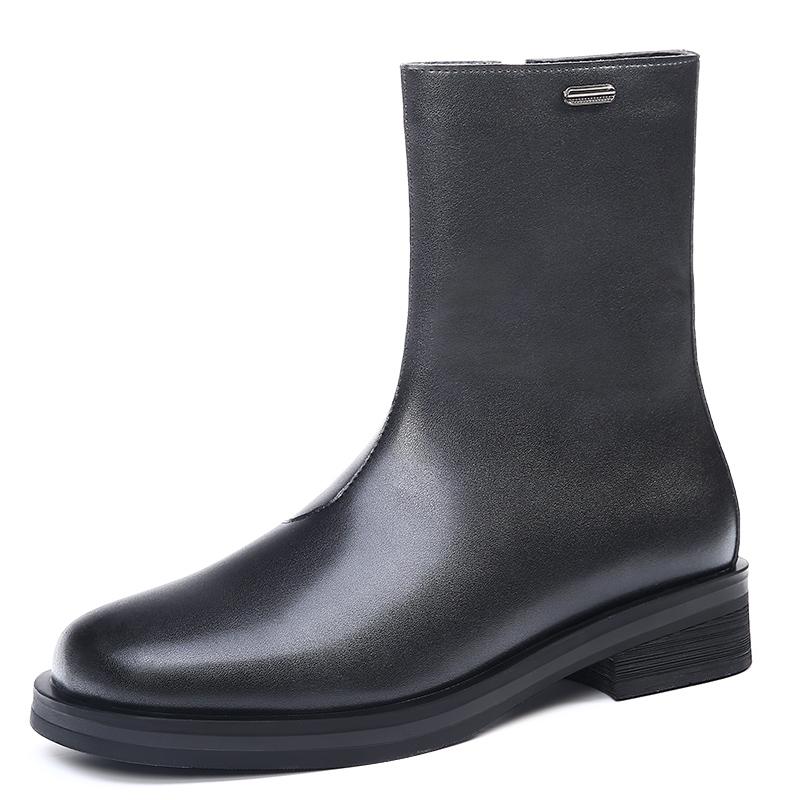 

Модные стильные ботфорты на платформе до колена, мотоциклетные ботинки на массивном каблуке, панк-боты New Rock из кожи, мужские высокие кроссовки, модные мужские ботильоны 44 чёрный