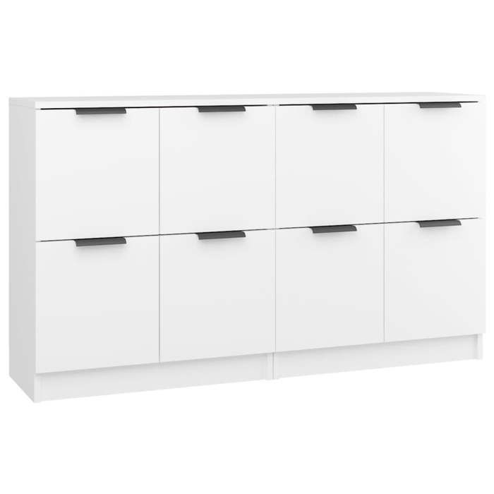 VidaXL Buffets 2 pcs Blanc 60x30x70 cm Bois d'ingénierie 3115804
