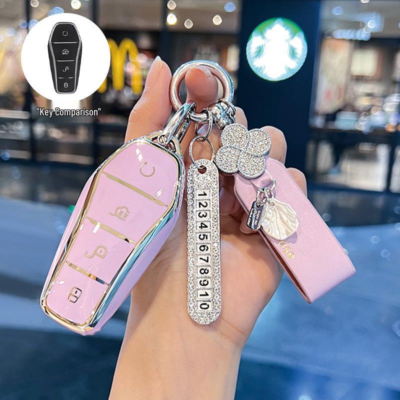 Etui na kluczyk BYD: Kompatybilny z Dolphin, Seagull, Song Plus, Qin DMI, Han EV, Tang, Seal, 06, Yuan Pro - Pokrowiec na brelok