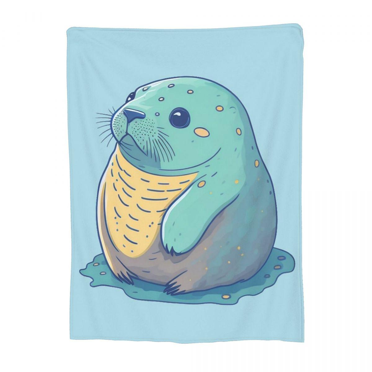 

Adorable Fat Baby Chonky Seal Blankets Flannel Sofa Throw Blanket Multi-function for Couch Bedding Office Throws Bedspread Quilt 30x40in